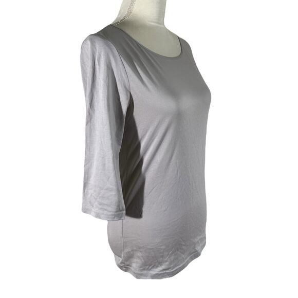 TSE 3/4 Sleeve Boat Neck Gray 100% Cotton Shirt Style WTE8QR3 Size Small - Picture 2 of 7